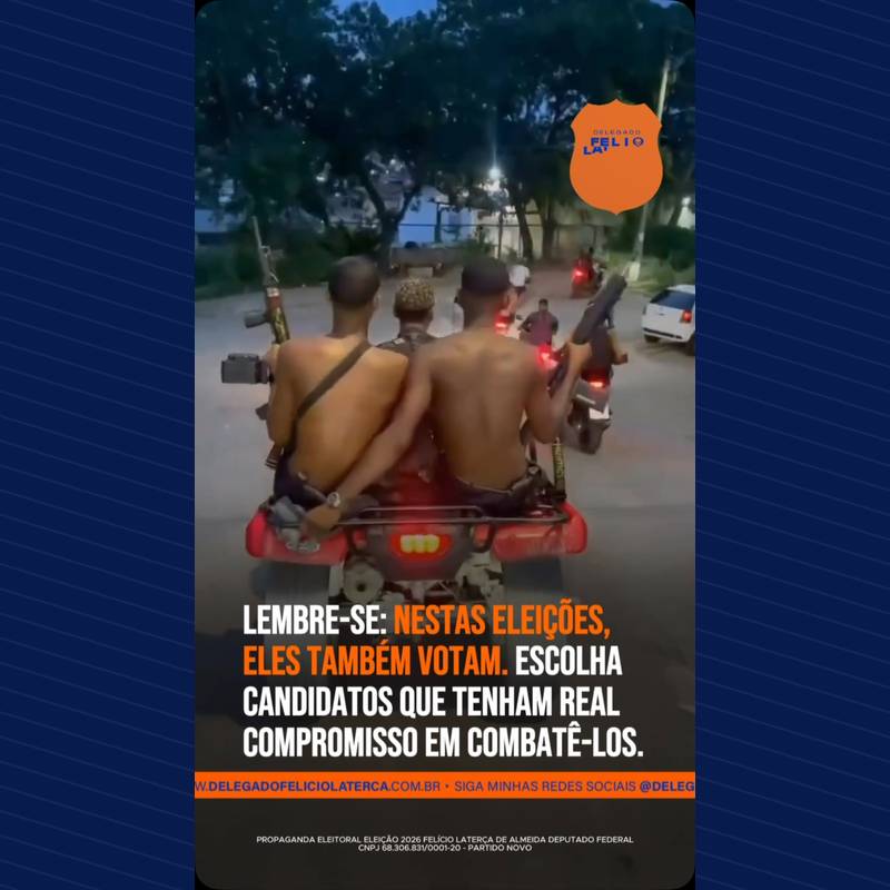 Publicação no Instagram: Enquanto criminosos desfilam de fuzil pelas ruas, famílias são obrigadas a conviver com o medo e a tratar o…