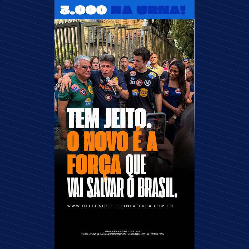 Publicação no Instagram: Lugar de ladrão é na prisão. Não aceito corrupção, não aceito impunidade. O Partido Novo é feito de gente…