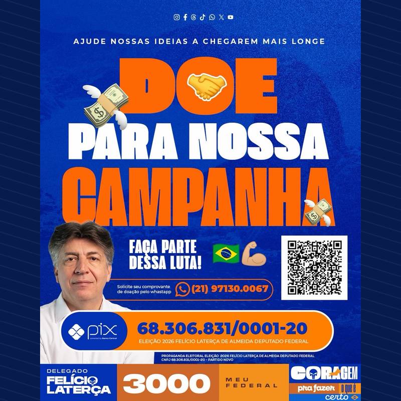 Publicação no Instagram: CAMPANHA LIMPA PRECISA DE DOAÇÃO | Uma campanha limpa se faz com coragem, transparência e participação…
