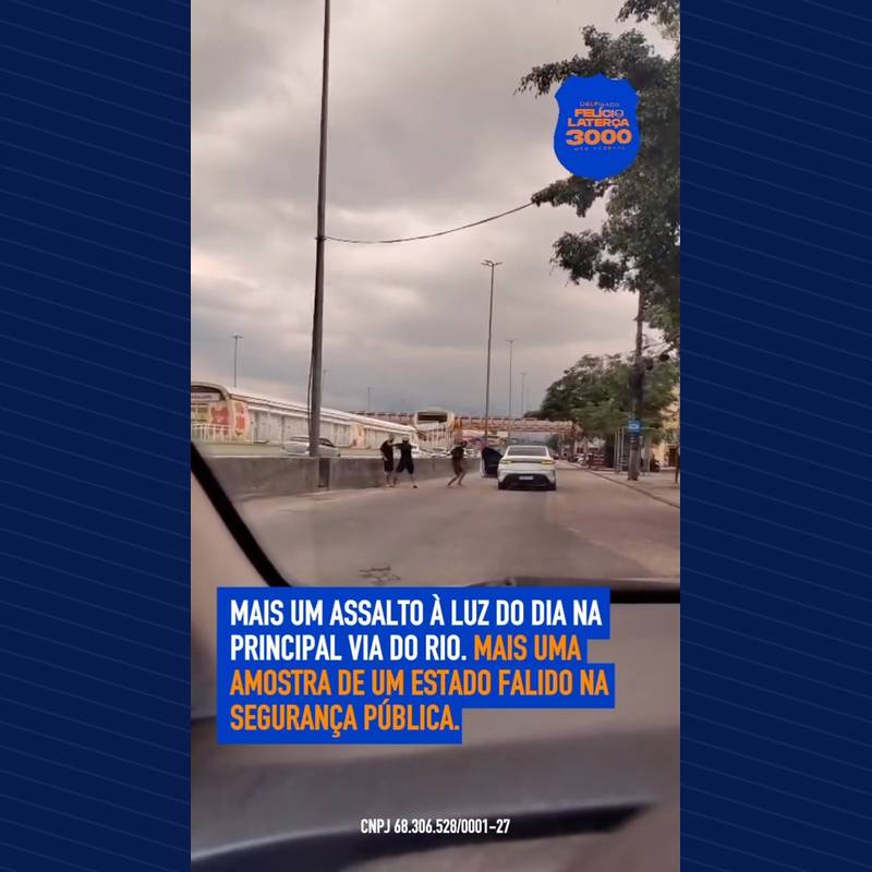 Publicação no Instagram: Um motorista registrou o momento em que criminosos assaltam um veículo na Avenida Brasil, na altura de…