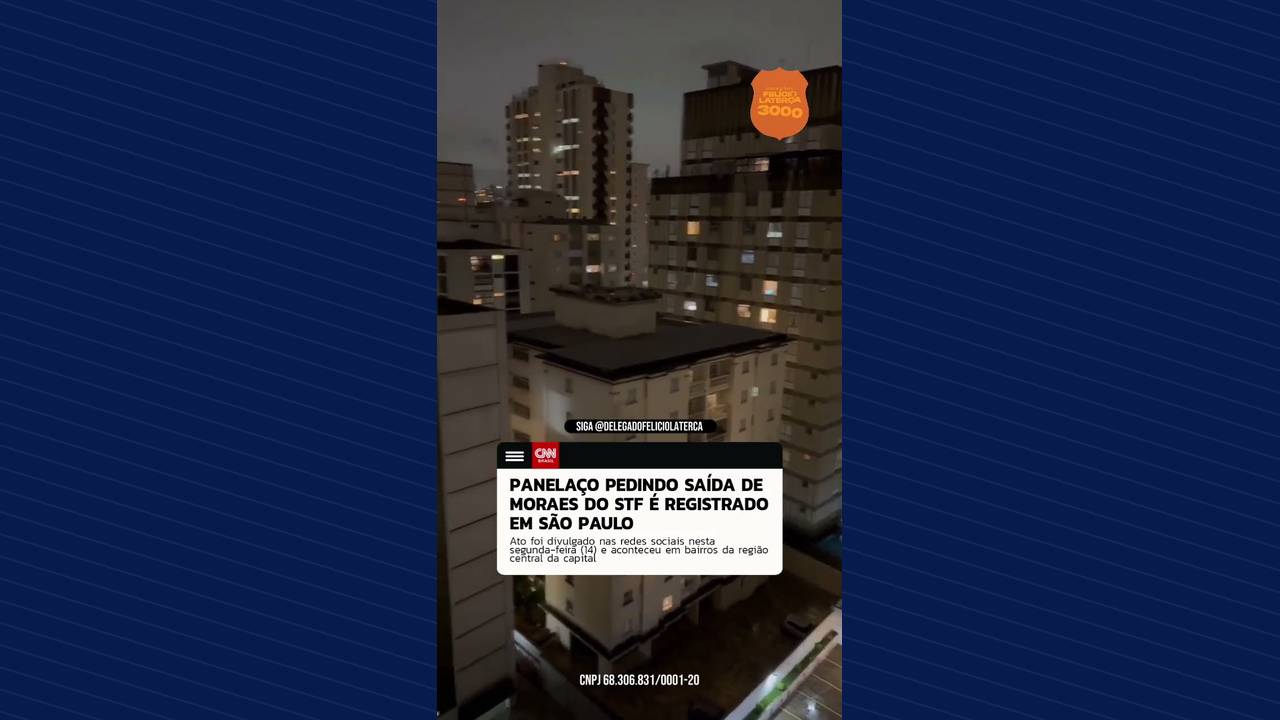 Miniatura do vídeo: #Panelaço em #SP pede saída de #Moraes do