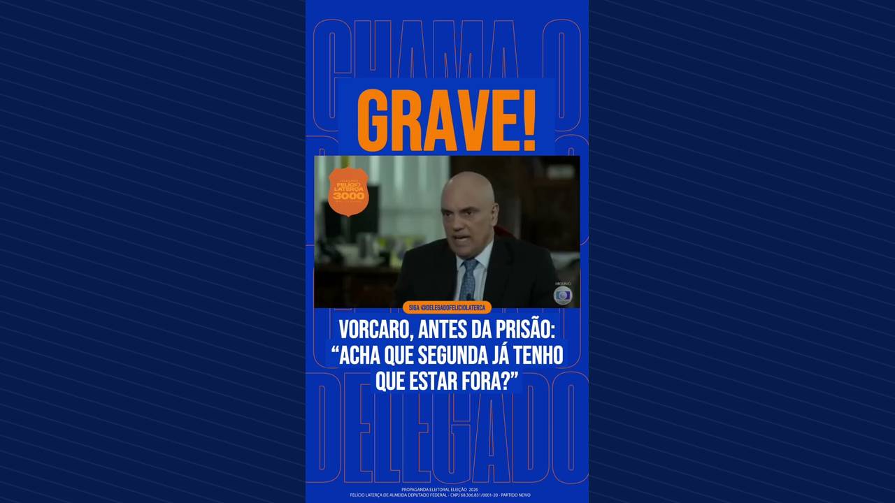Miniatura do vídeo: GRAVE: VORCARO, ANTES DA PRISÃO: “ACHA QUE SEGUNDA JÁ TENHO QUE ESTAR FORA?”