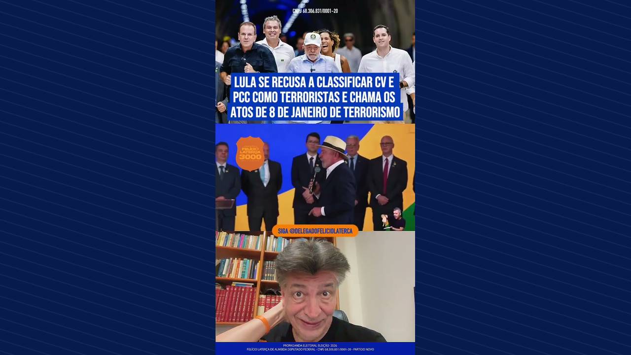 Miniatura do vídeo: Lula se recusa a classificar CV e PCC como terroristas e chama os atos de 8 de janeiro de terrorismo
